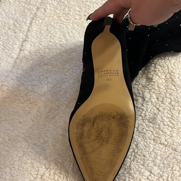 Black thigh high boots with rhinestones - size 81/2 - Picture 4 of 9